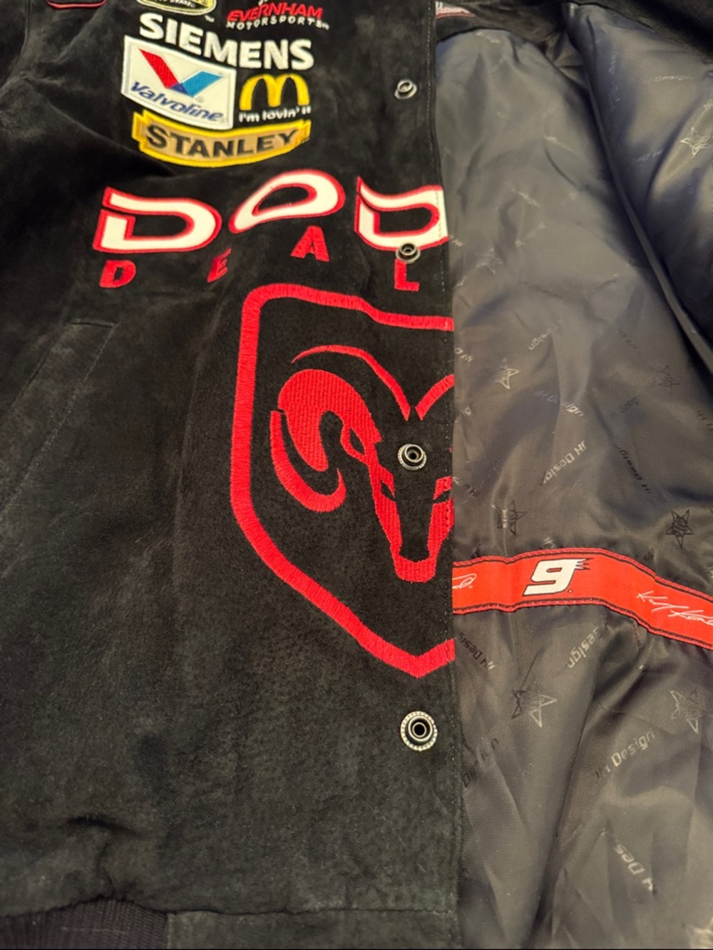 Dodge Dealers Black suede Racing Jacket - Kasey Kahne #9 - Picture 8 of 8